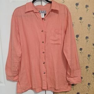 100% linen shirt. Apricot color size medium